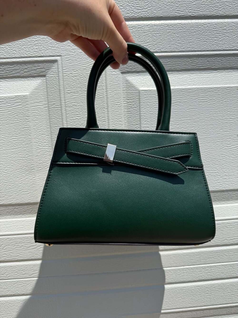 Liz Claiborne Forest Green Structured Mini Satchel - Picture 3 of 6